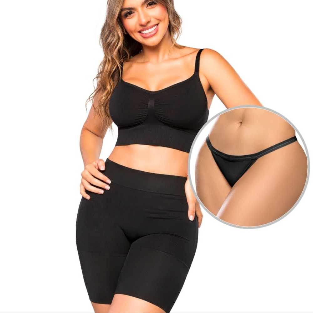 Colombiana Stagmi SMI04052 Shapewear Shorts Panty Fajas Set W/ Shaper Thong NEW! - Picture 10 of 17